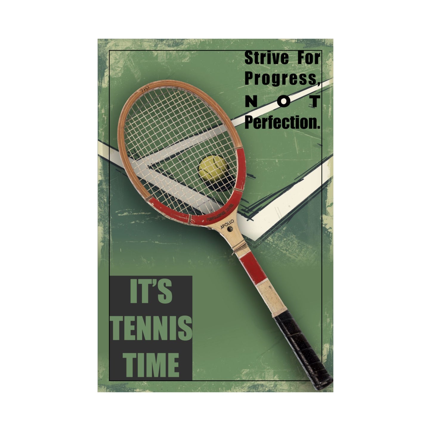 Tennis Poster - "It's Tennis Time" Vintage Court Print 2