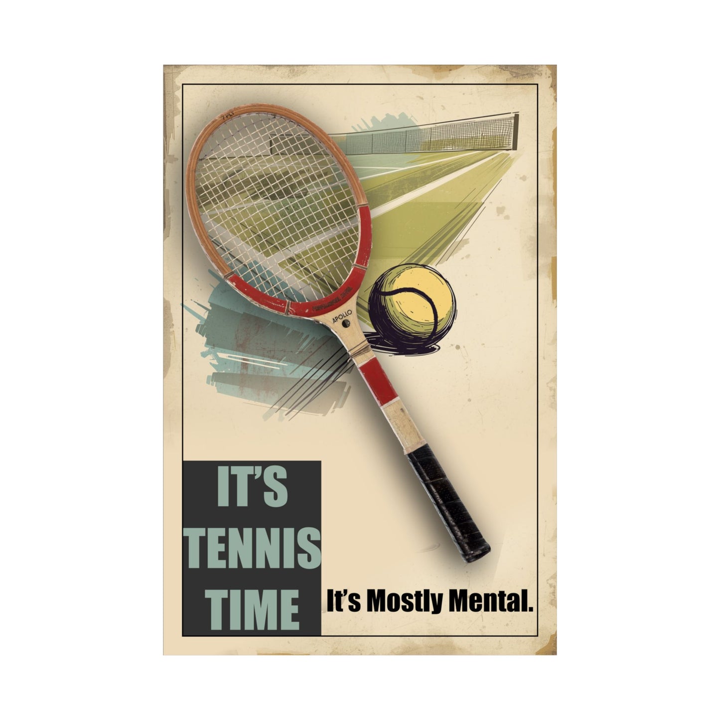 Tennis Poster - "It's Tennis Time" Vintage Court Print 1