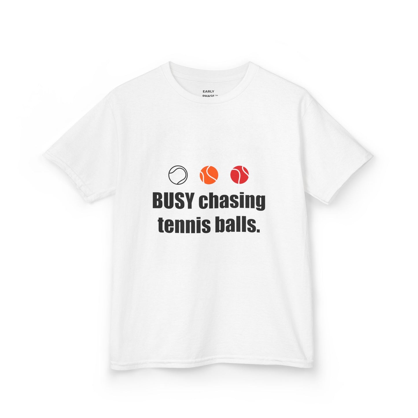 Kids Tennis T-Shirt Busy Chasing Tennis Balls | Early Phase | Junior Tennis Gift