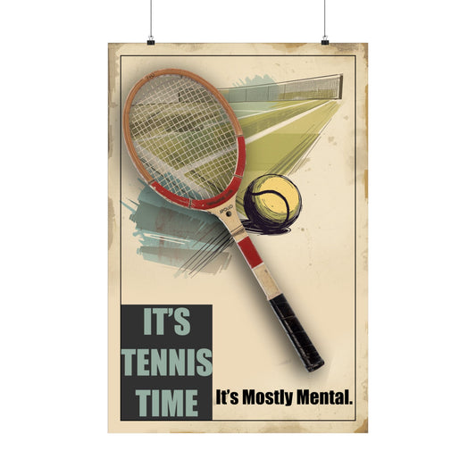 Tennis Poster - "It's Tennis Time" Vintage Court Print 1